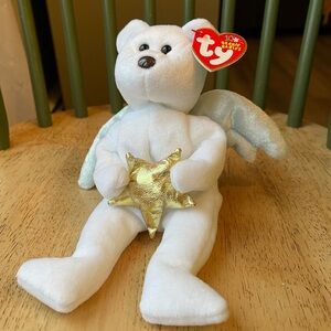 Ty White Angel Beanie Baby— Star